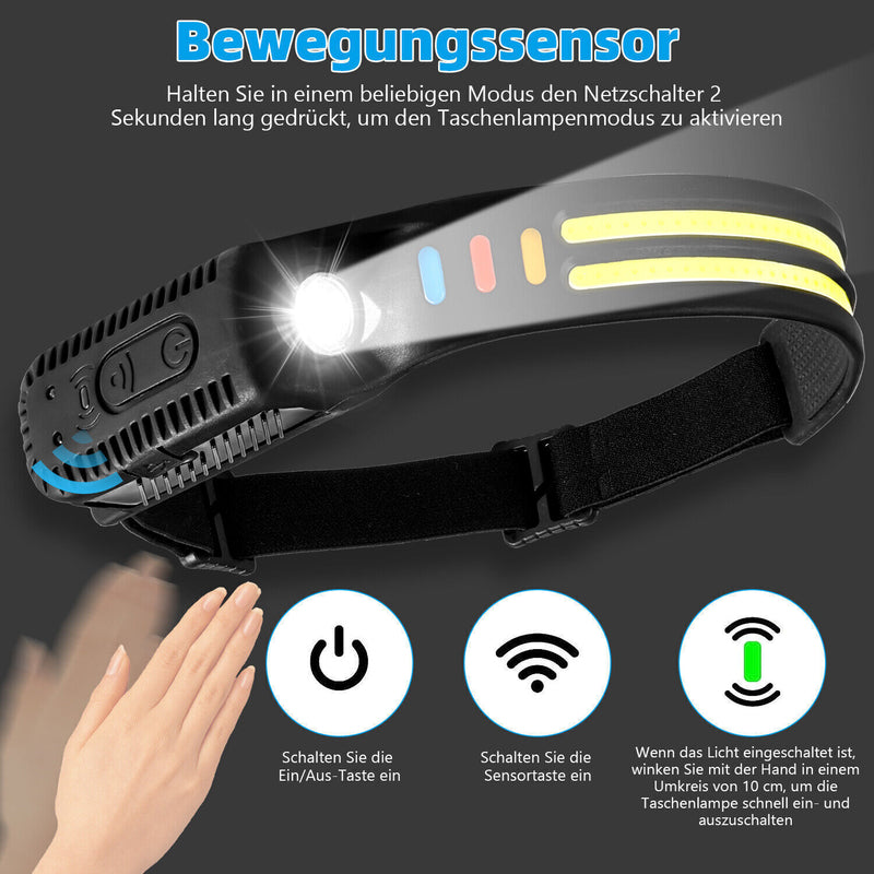 Laden Sie das Bild in Galerie -Viewer, COB-Stirnlampe mit 5 Modi – Dein zuverlässiger Begleiter für Camping & Outdoor-Abenteuer