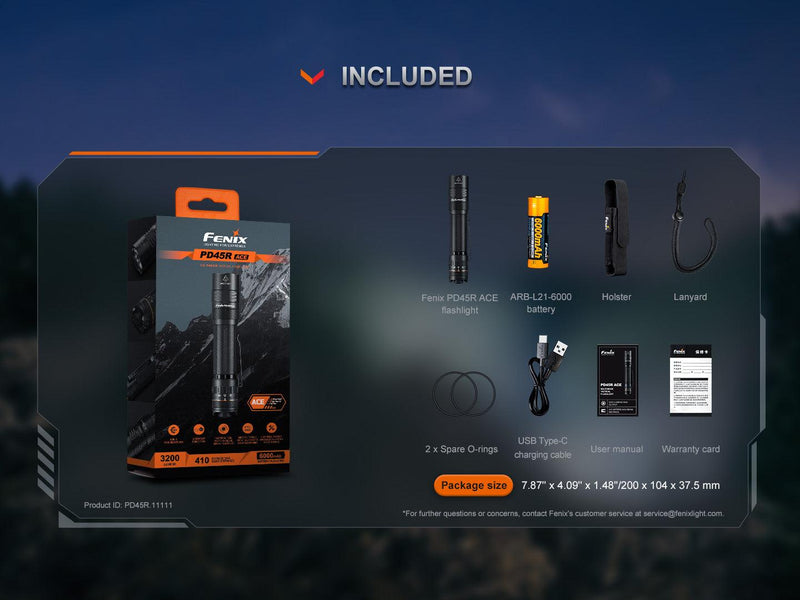 Laden Sie das Bild in Galerie -Viewer, Fenix PD45R ACE Multi-Mode taktische Taschenlampe, 3200 Lumen