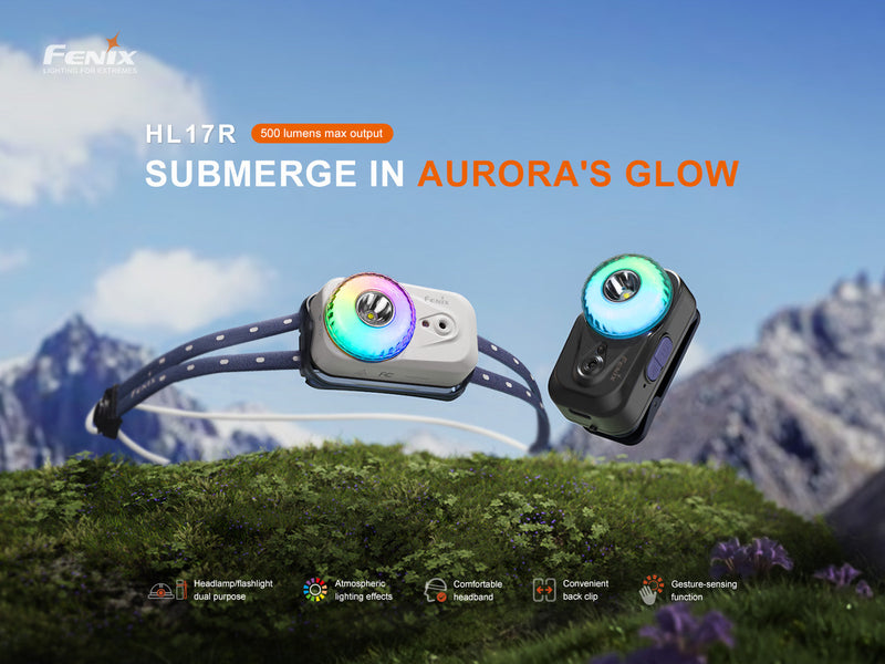 Laden Sie das Bild in Galerie -Viewer, Fenix HL17R – kompakte Multifunktions-Stirnlampe mit Gestenerkennungsfunktion, 500 Lumen