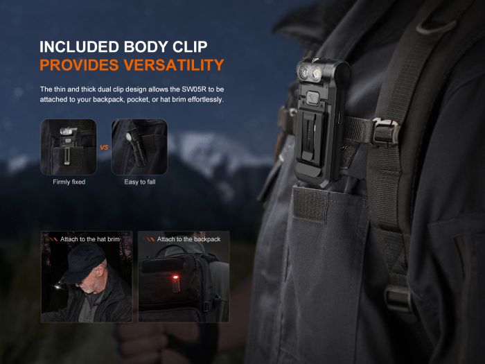 Laden Sie das Bild in Galerie -Viewer, Fenix SW05R-RED kompakte Taschenlampe mit weißem und rotem Licht, 150 Lumen (Weißlicht)