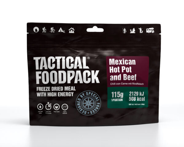 Laden Sie das Bild in Galerie -Viewer, TACTICAL FOODPACK Chili con Carne mit Rindfleisch 115g