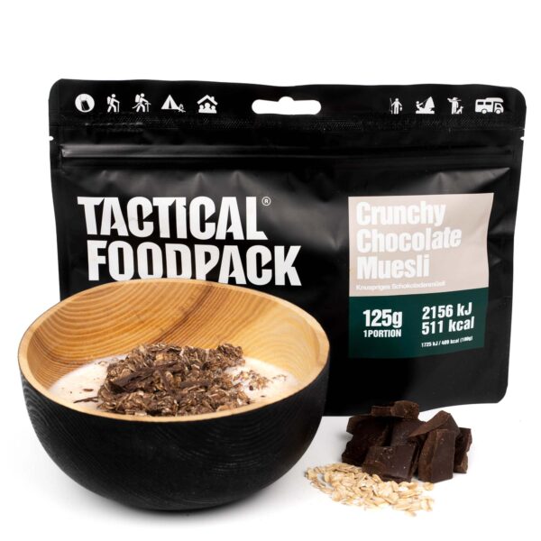 Laden Sie das Bild in Galerie -Viewer, TACTICAL FOODPACK Knuspriges Schokoladenmüsli 125g