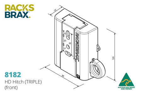RACKSBRAX 8182 HD abschließbares Markisen-Schnellmontageset 40-52 mm. (3 Stück)