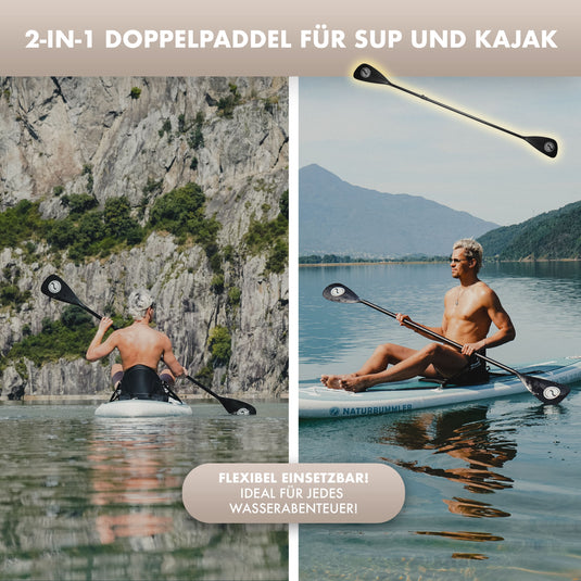 Naturbummler Doppelpaddel für SUP & Kajak – 2-in-1 Paddel-Set