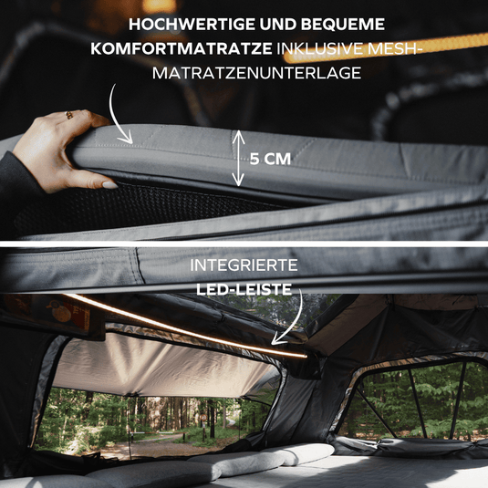 Family-Loft 2.0 Komfortmatratze 5 cm und integrierte LED-Leiste