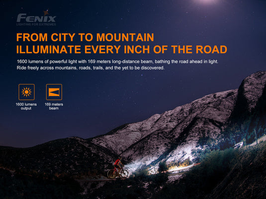 SET, Limitierte Promotion 2025 - Fenix BC26R ultrastarkes wiederaufladbares Fahrradlicht, 1600 Lumen + GRATIS Fenix BC05R V2.0 Rücklicht, 15 Lumen