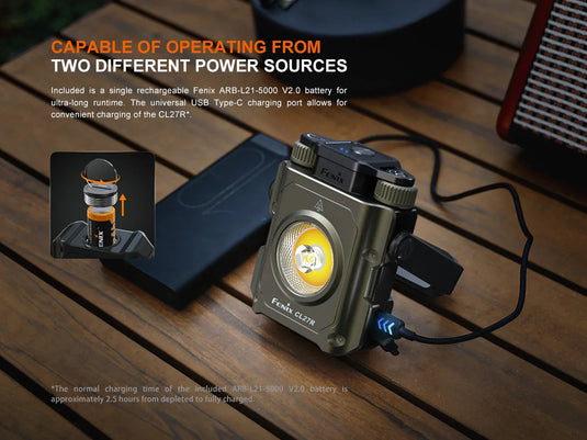 Fenix CL27R multifunktionale Outdoor-Laterne mit Spot- & Flutlicht, 1600 Lumen