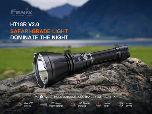 Fenix HT18R V2.0 Multimodus-Taschenlampe mit großer Reichweite, 3700 Lumen