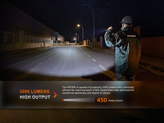 Fenix WF26R High-Performance Taschenlampe mit Ladehalterung, 3000 Lumen