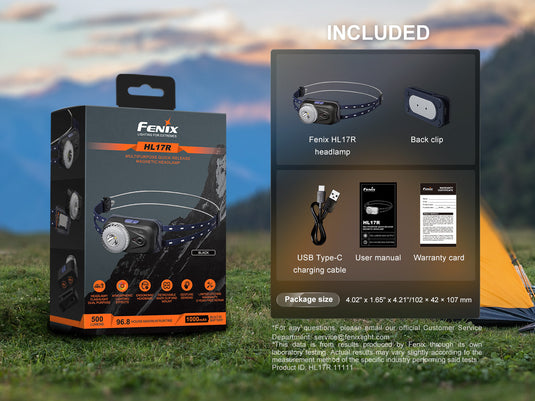 Fenix HL17R – kompakte Multifunktions-Stirnlampe mit Gestenerkennungsfunktion, 500 Lumen