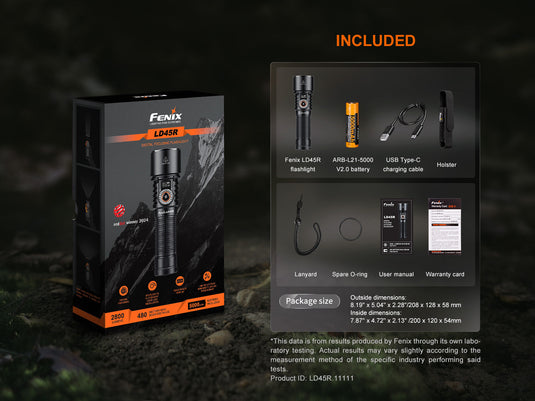 Fenix LD45R digitale Hochleistungs-Taschenlampe mit Fokussteuerung, 2800 Lumen