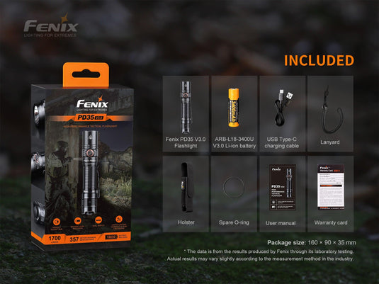 Fenix PD35 V3.0 Neue Generation der taktischen Taschenlampe, 1700 Lumen