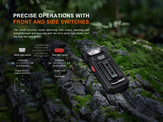 Fenix SW05R-RED kompakte Taschenlampe mit weißem und rotem Licht, 150 Lumen (Weißlicht)