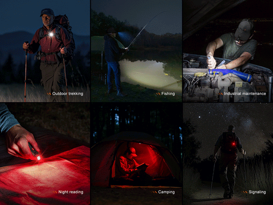 Fenix SW05R-RED kompakte Taschenlampe mit weißem und rotem Licht, 150 Lumen (Weißlicht)