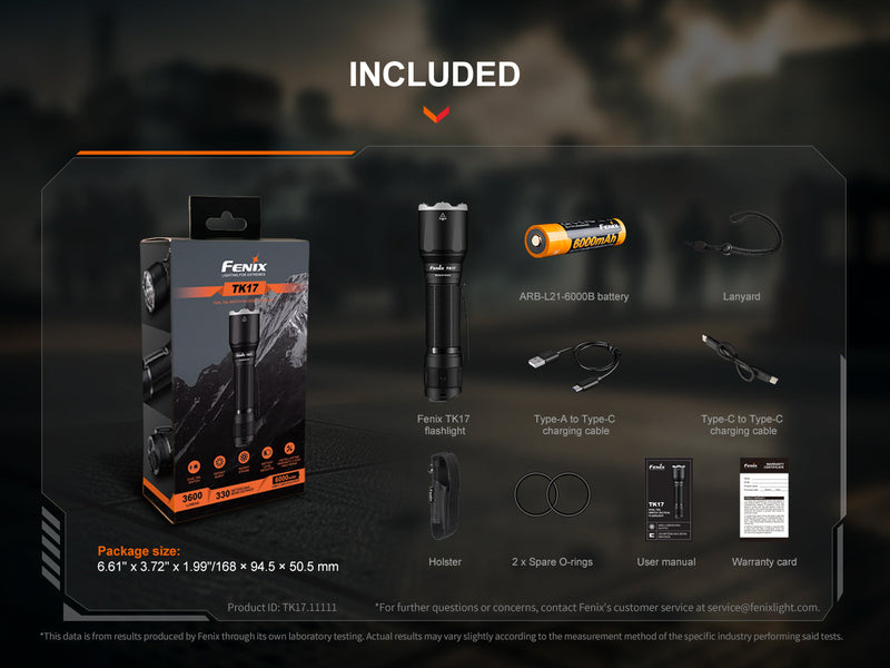 Laden Sie das Bild in Galerie -Viewer, Fenix TK17 Taktische Taschenlampe mit Doppelschalter, 3600 Lumen
