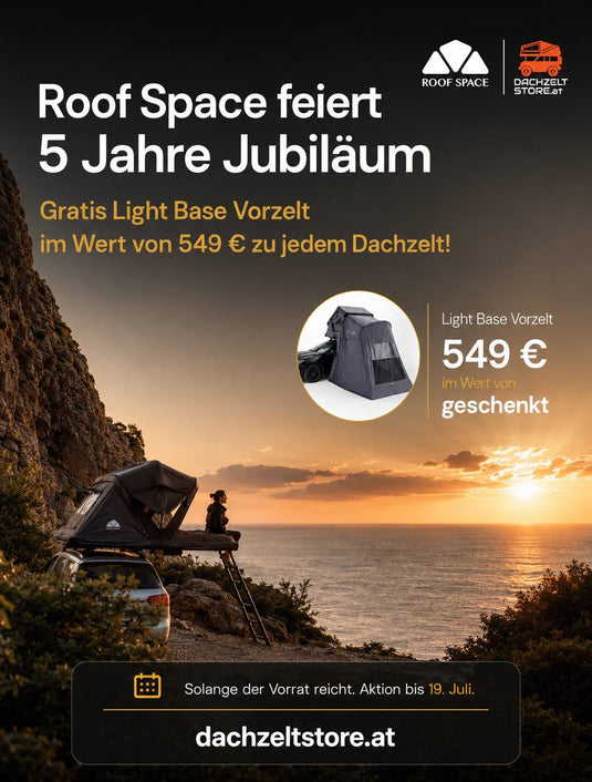 Roof Space 5 Jahre Jubiläum — Gratis Light Base Vorzelt im Wert von 549€