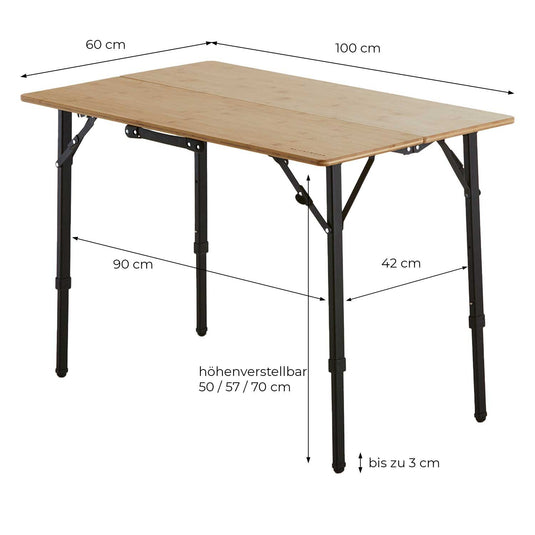 Campingtisch BAMBOO TWO 100x60 cm