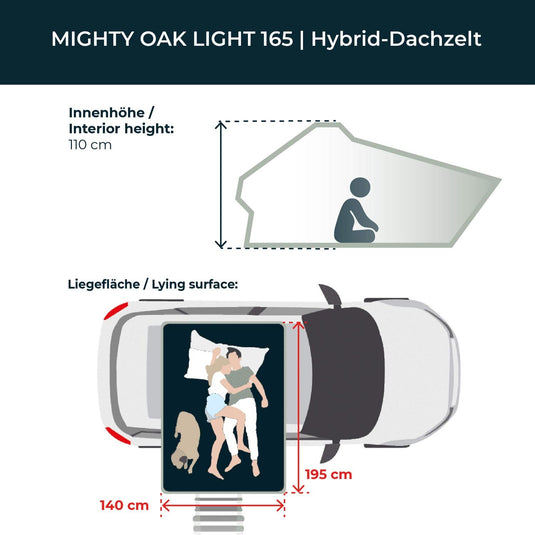 Leichtbau Hybrid-Dachzelt MIGHTY OAK LIGHT